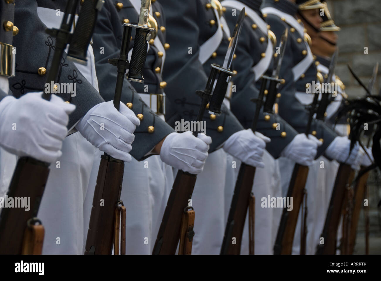 West Point Cadets with Rifles Stock Photo