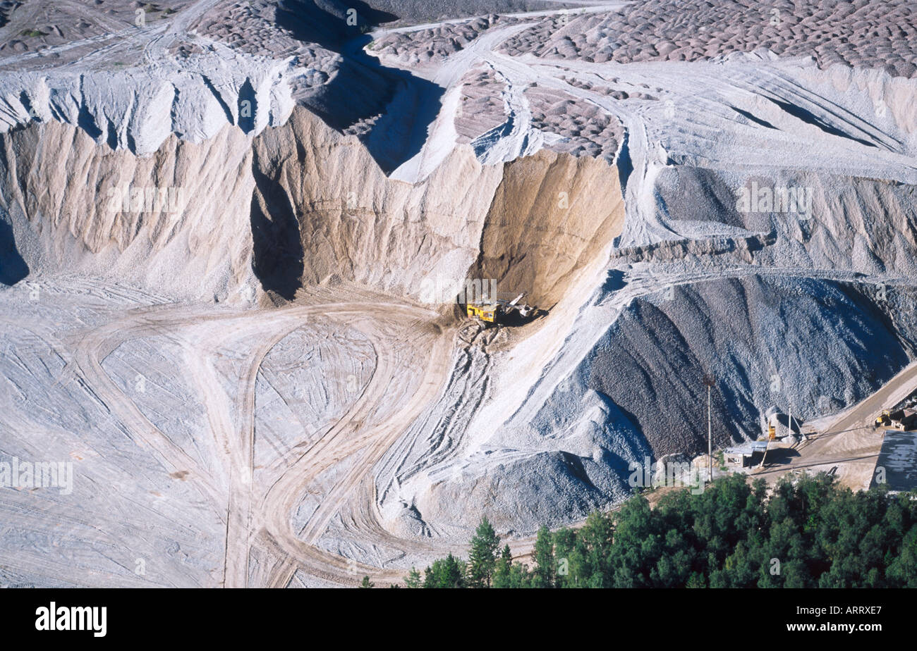 Aerial view of open pit oil shale mine Stock Photo Alamy