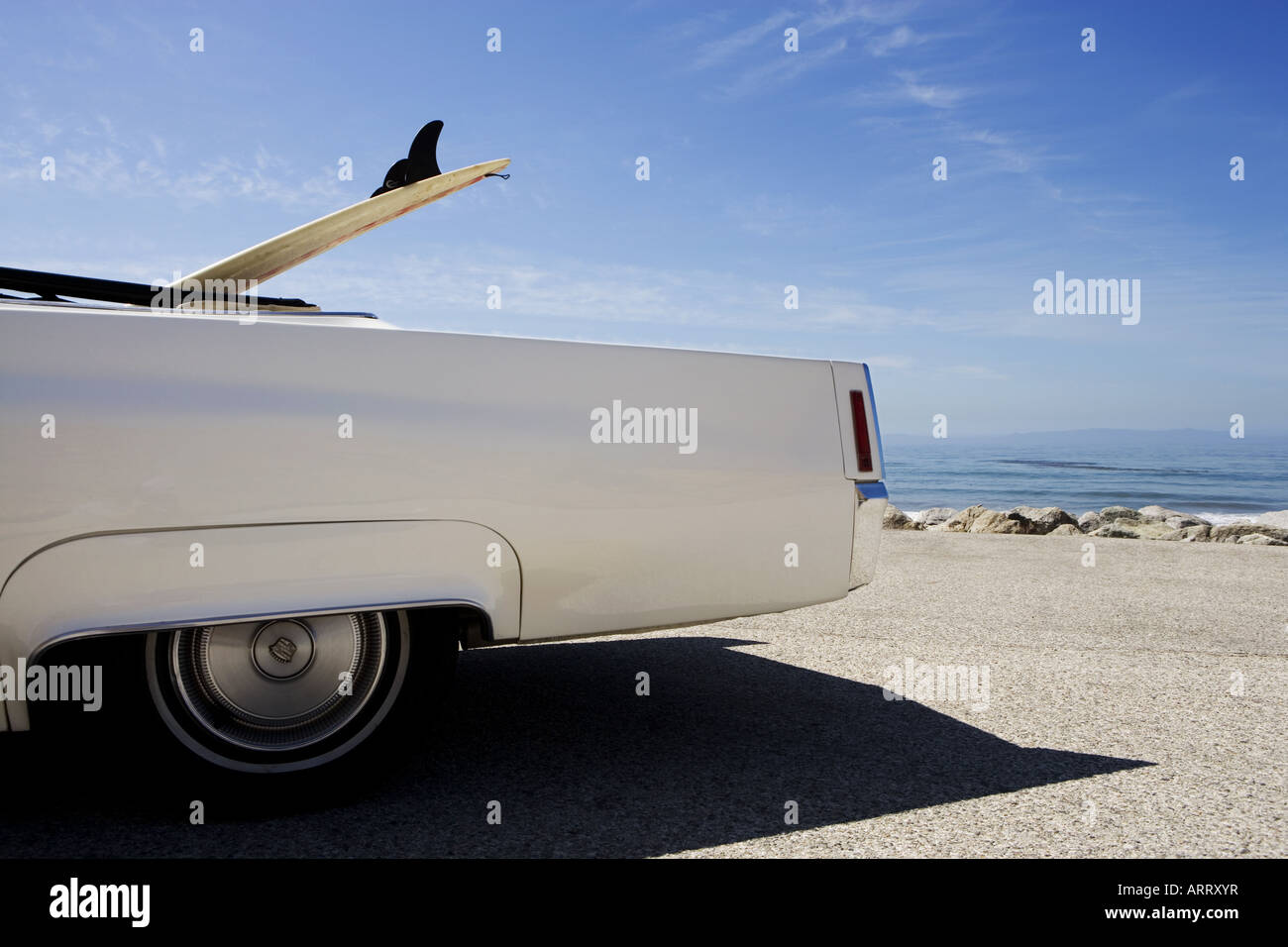 1969 Cadillac DeVille Convertible with surfboard Stock Photo Alamy