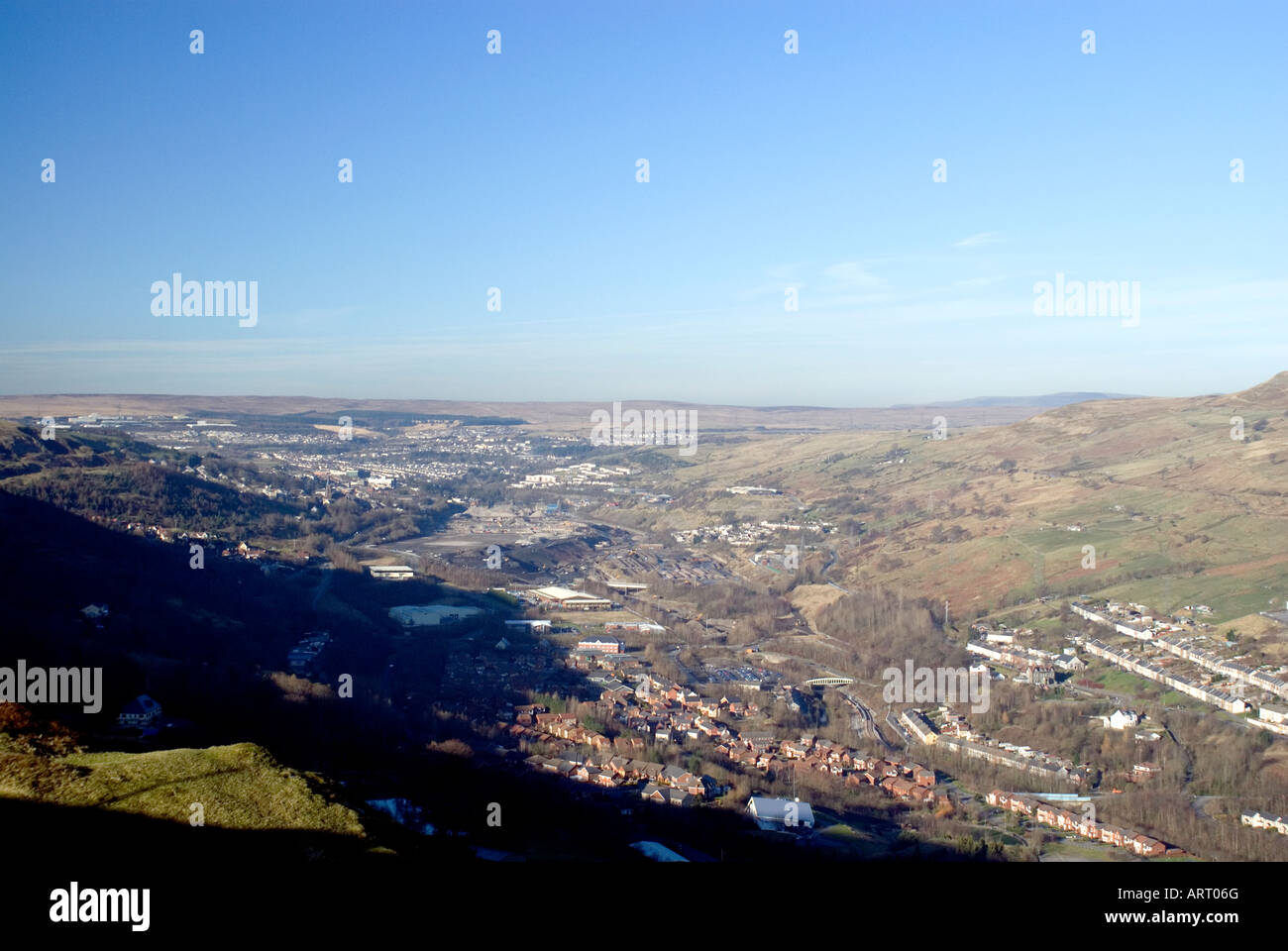 ebbw vale from the ebbw valley long distance footpath cefn yr arail