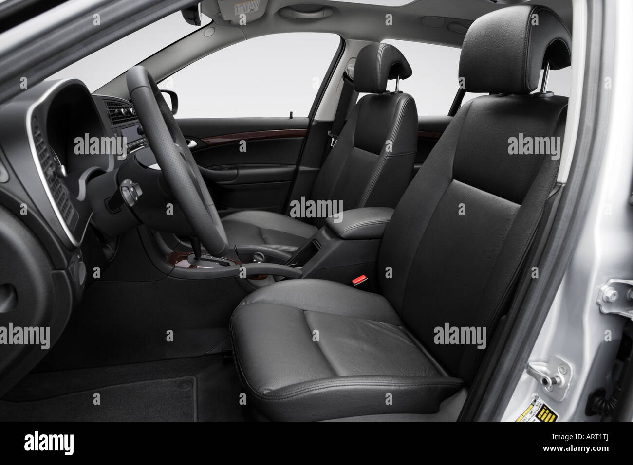 2008 Saab 9-3 Sport Combi in Silver - Front seats Stock Photo