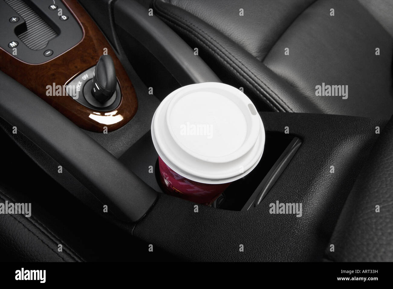 2008 Saab 9-3 Sport Combi in Silver - Cup Holder with Prop Stock Photo