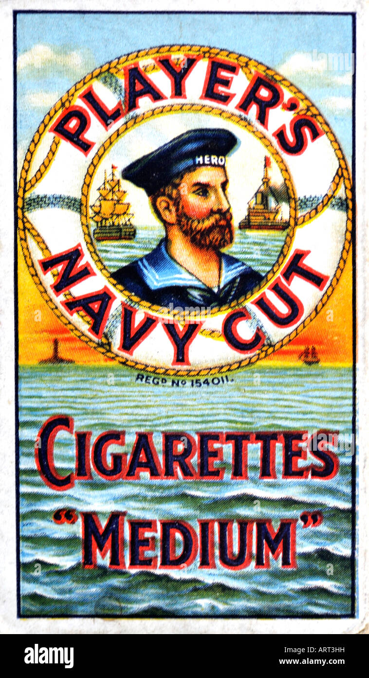 1930s 1940s 1950s 1960s  Player's Navy Cut Medium Cigarettes packet or pack FOR EDITORIAL USE ONLY Stock Photo