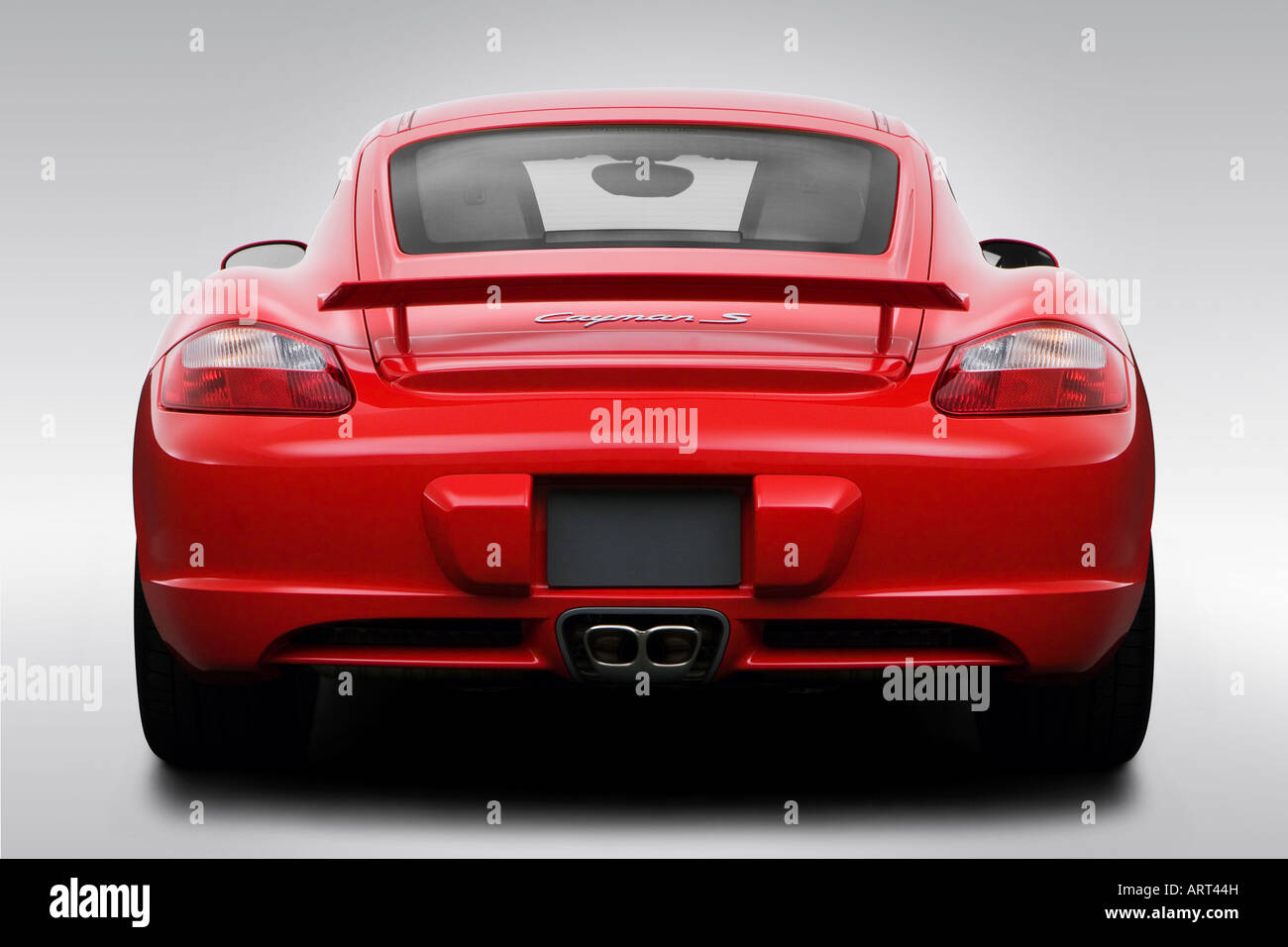 2008 Porsche Cayman S in Red - Low/Wide Rear Stock Photo