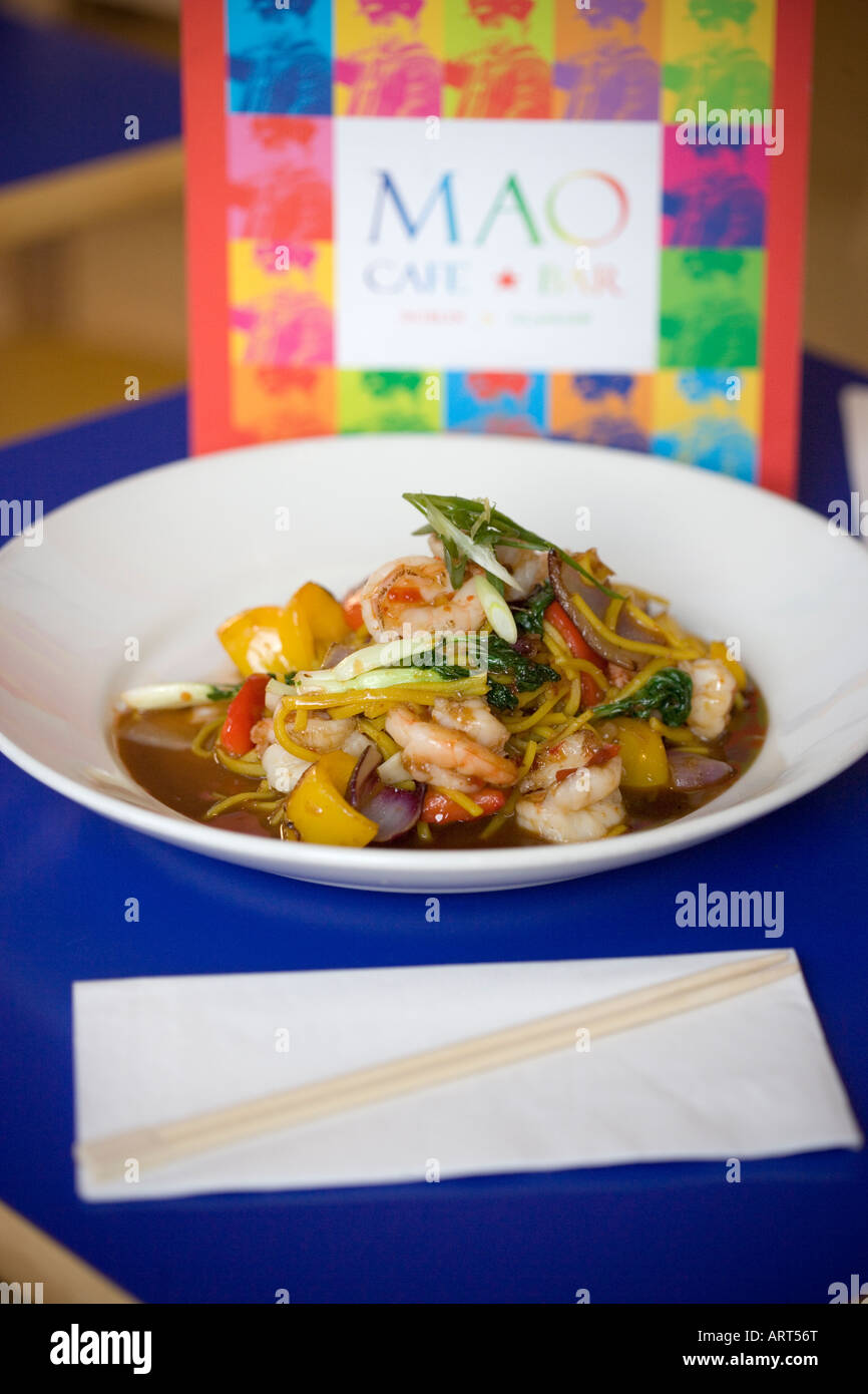 Tiger Prawn Hokkien Cafe Mao Brunswick Street Glasgow Scotland Stock Photo
