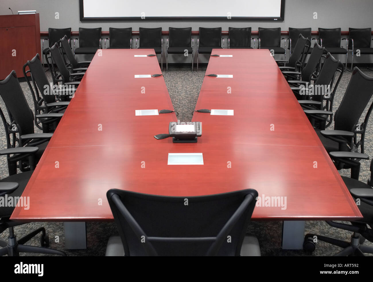 Conference Room Table In Board Room Stock Photo Alamy