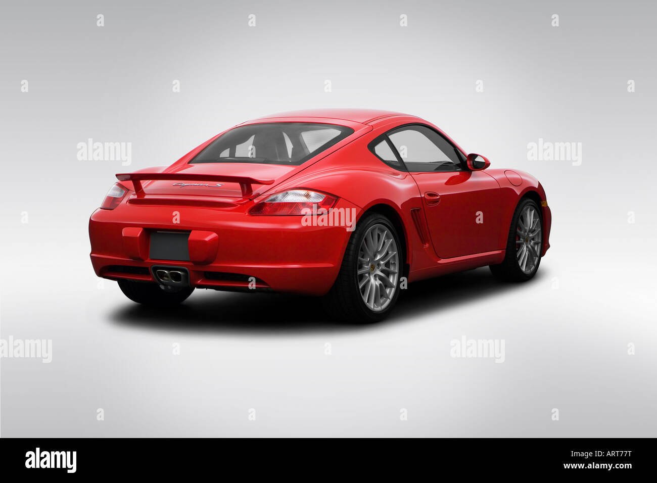 2008 Porsche Cayman S in Red - Rear angle view Stock Photo