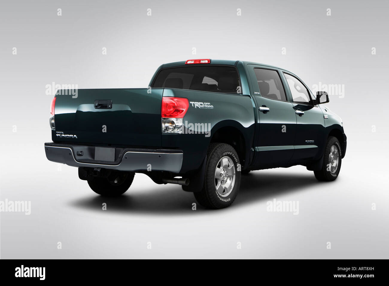 2008 Toyota Tundra in Green - Rear angle view Stock Photo