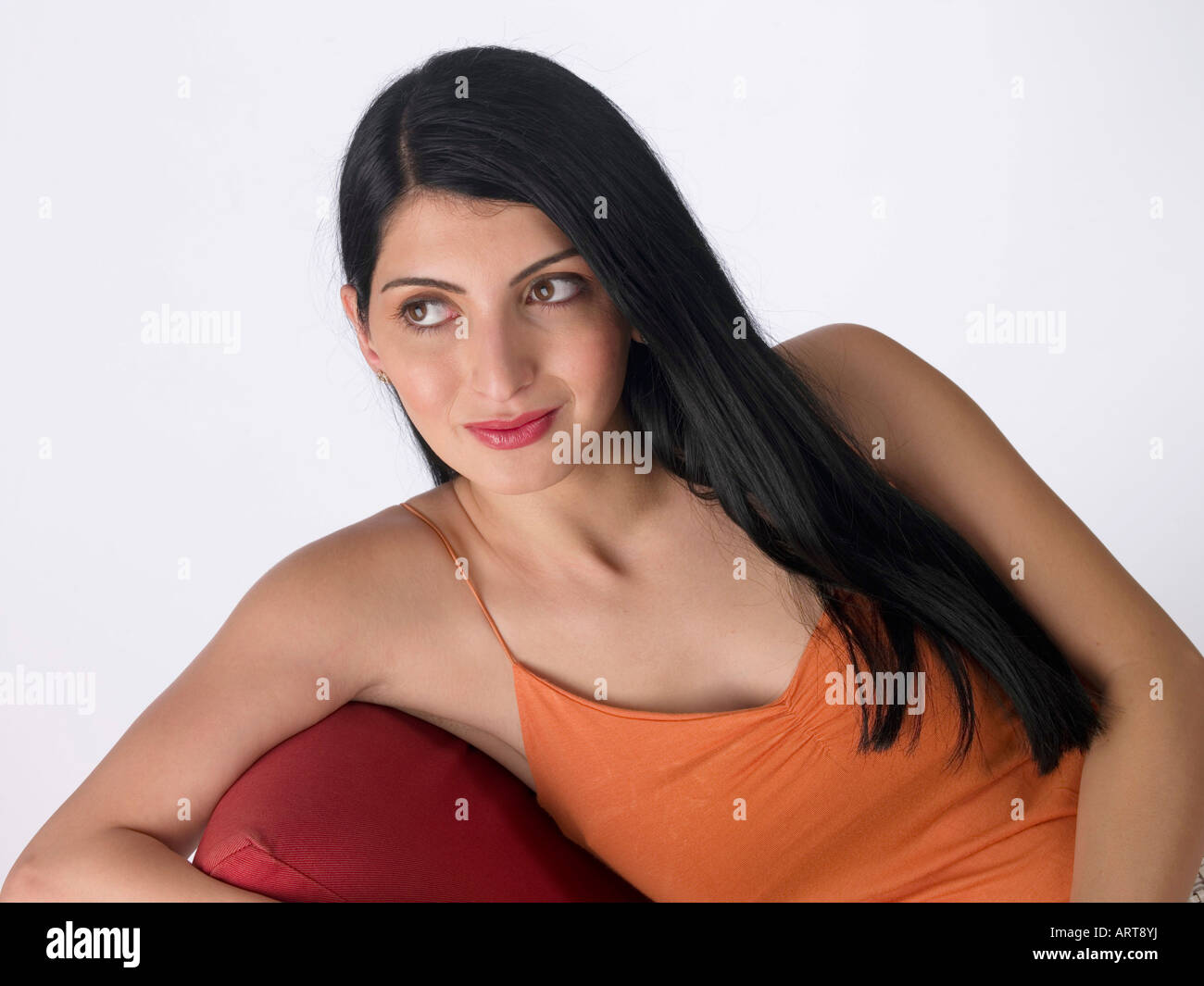 Portrait of a smiling woman Stock Photo - Alamy