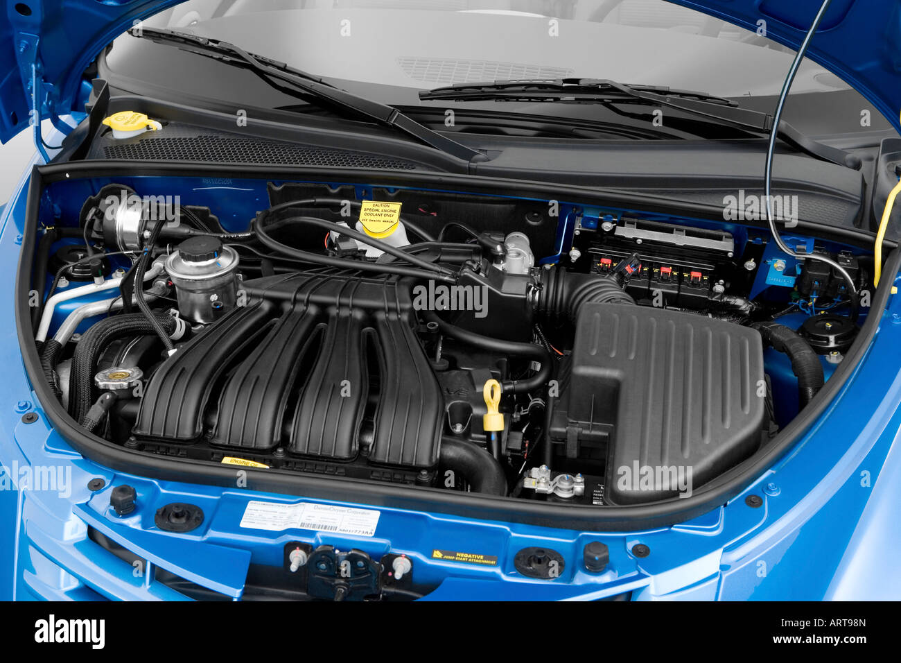 2008 Chrysler PT Cruiser in Blue - Engine Stock Photo