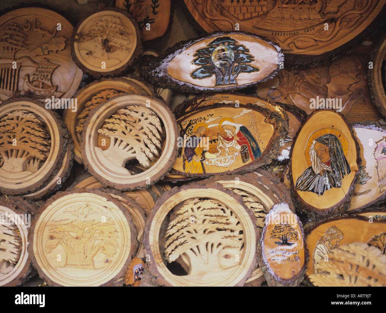Souvenirs made of cedar trees, Lebanon Stock Photo Alamy
