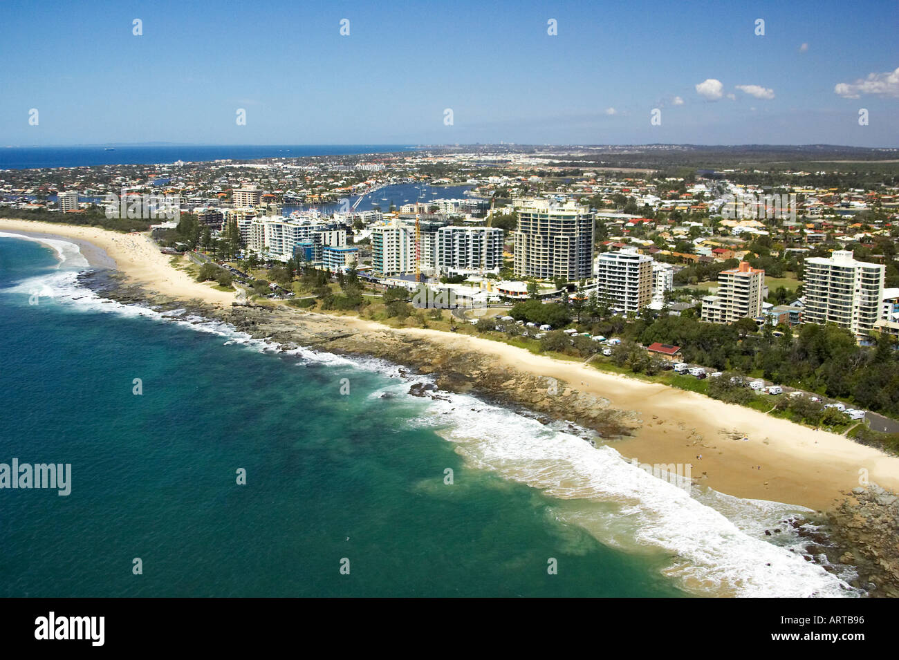 Beach at Mooloolaba Sunshine Coast Queensland Australia aerial Stock Photo Alamy