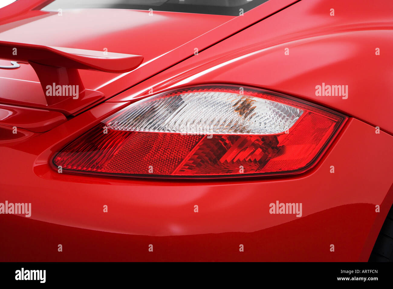 2008 Porsche Cayman S in Red - Tail light Stock Photo