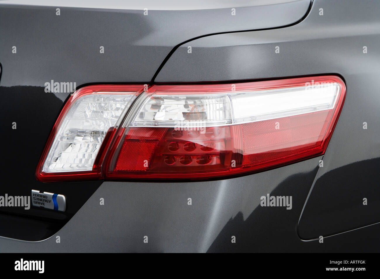 2008 Toyota Camry Hybrid in Gray - Tail light Stock Photo