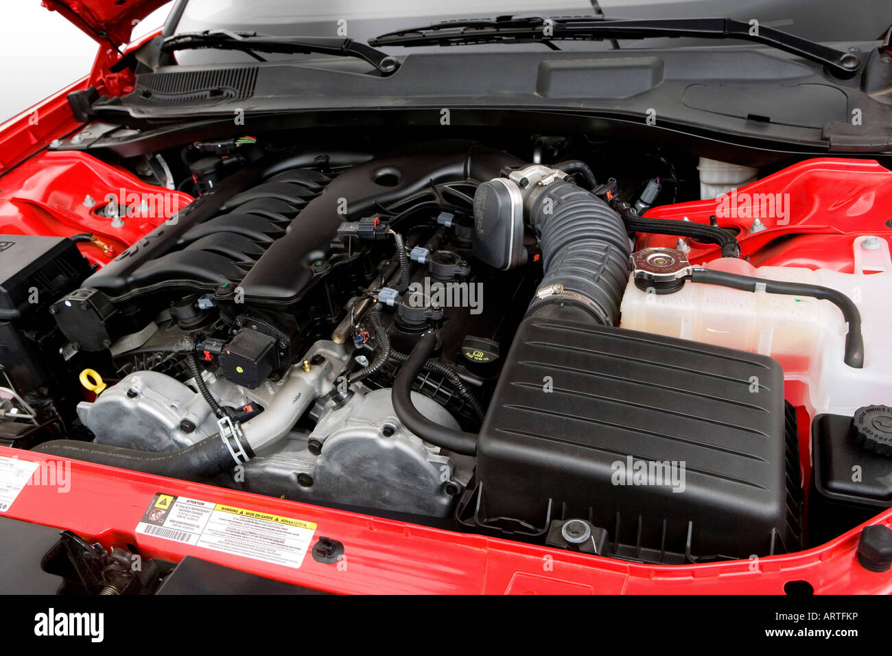 2008 Dodge Charger SXT in Red - Engine Stock Photo - Alamy