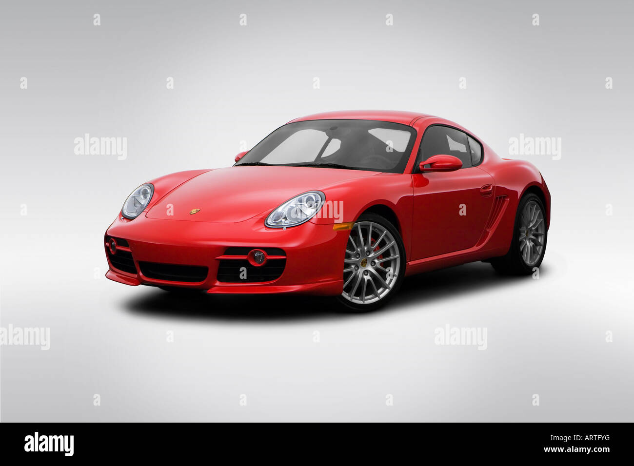 2008 Porsche Cayman S in Red - Front angle view Stock Photo