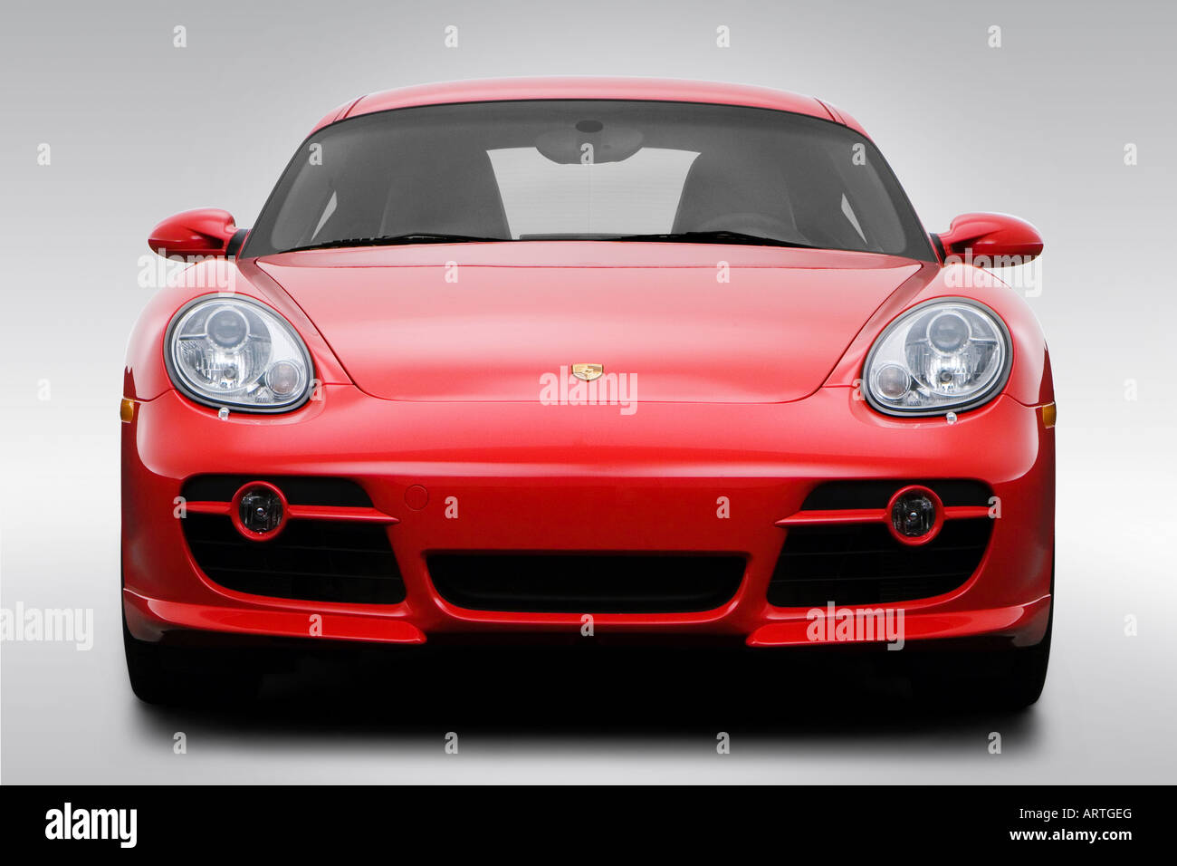 2008 Porsche Cayman S in Red - Low/Wide Front Stock Photo