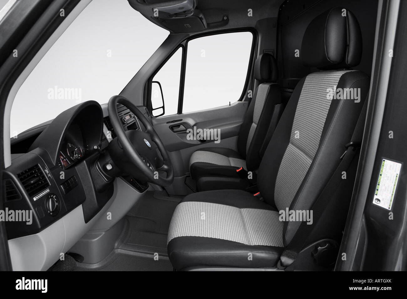 2008 Dodge Sprinter 2500 Cargo in Gray - Front seats Stock Photo