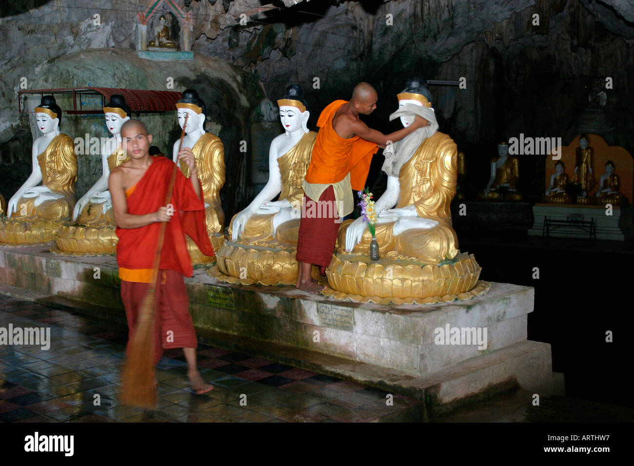 Hillside Cave & Monastery near Moulmein, Lower Burma, (Myanmar) Stock Photo