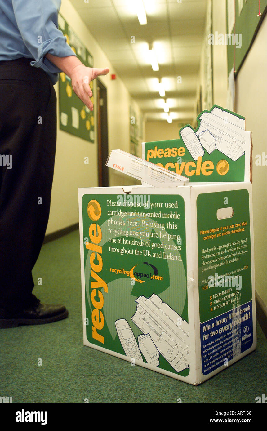 Printer cartridge recycling in an office corridor Stock Photo Alamy