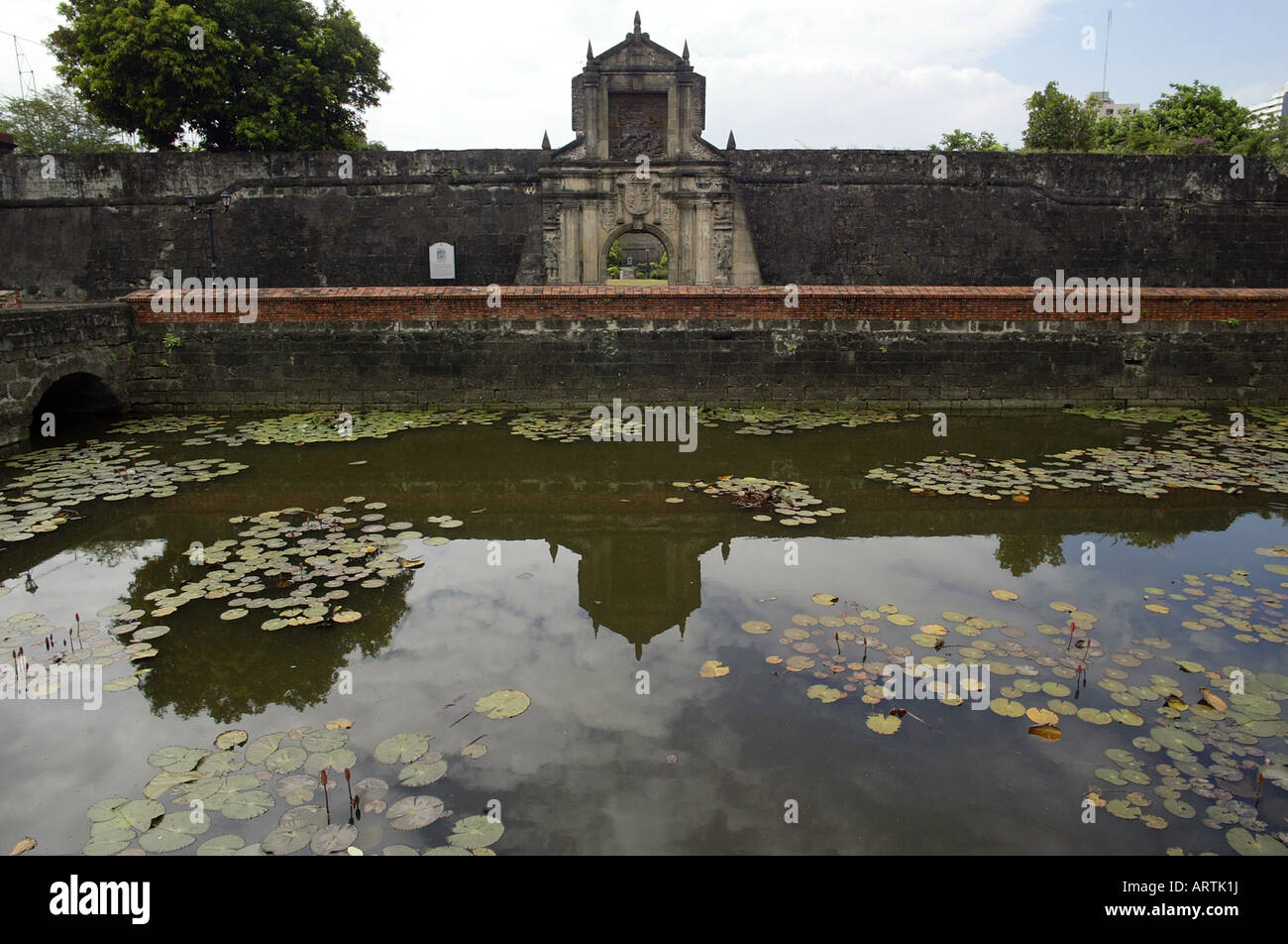 The main gate of Fort Santiago in the historic Intramuros section of Manila, Philippines. Stock Photo