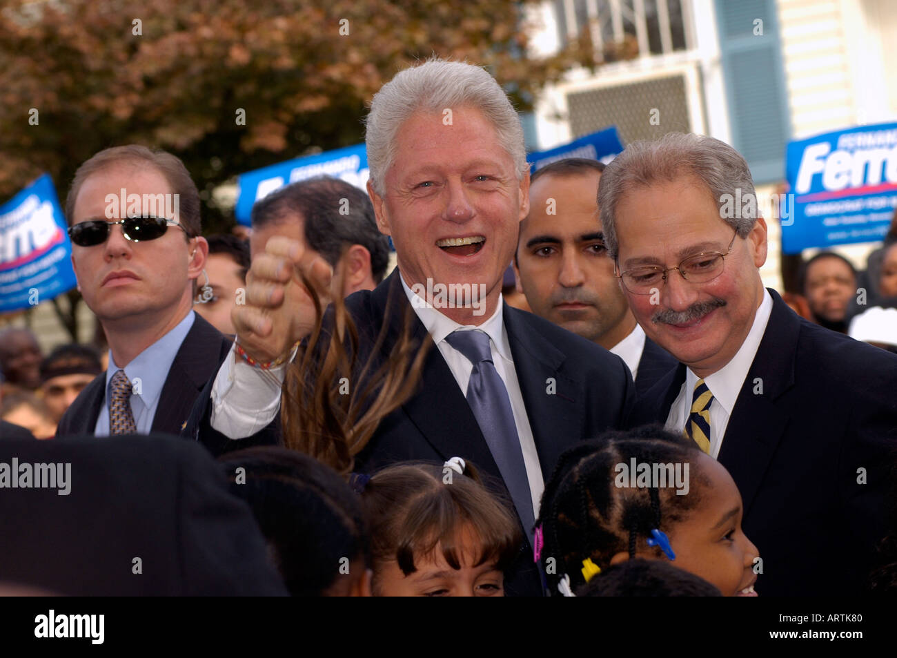 Former President Bill Clinton appears at an endorsement event in the Bronx NYC Stock Photo