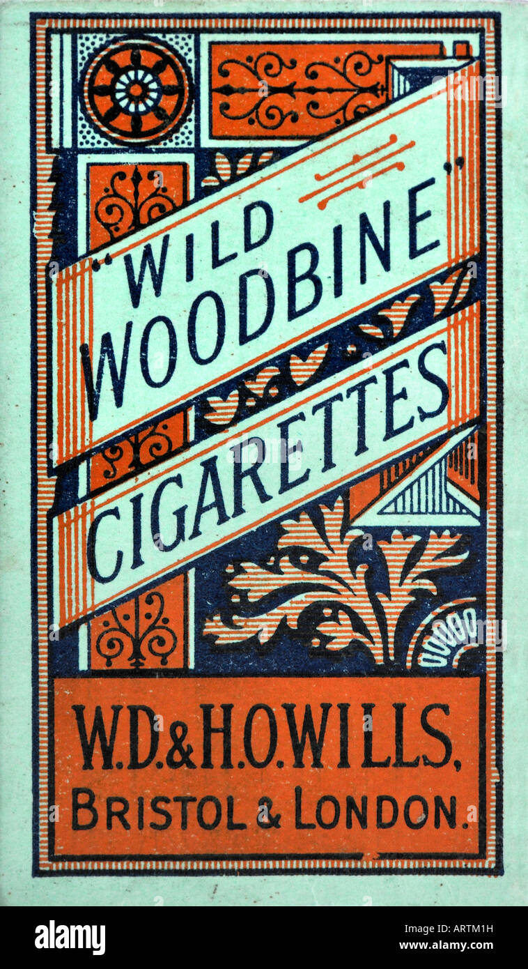 1930s 1940s 1950s 1960s Wills Wild Woodbine Cigarettes  pack or packet FOR EDITORIAL USE ONLY Stock Photo