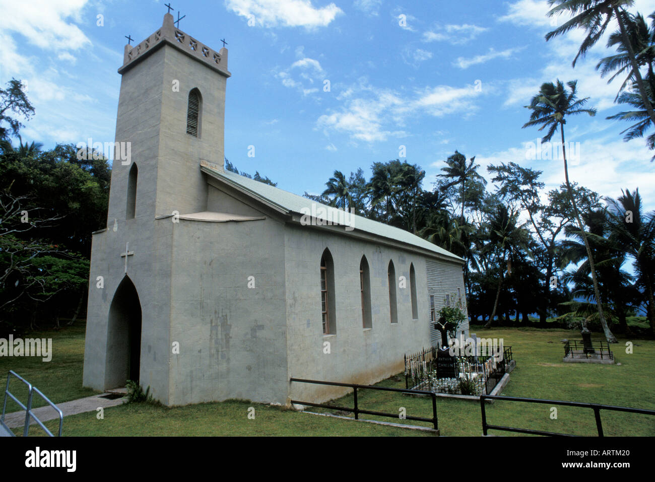 Church of St Philomena and Father Damian gravesite Kalawao Molokai