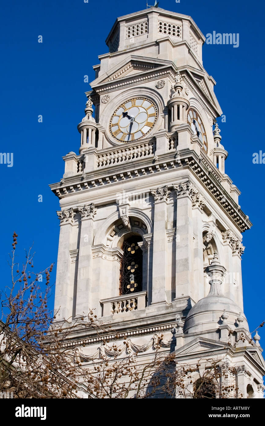 Portsmouth Guildhall clock tower showing the time of 1030 hrs Stock