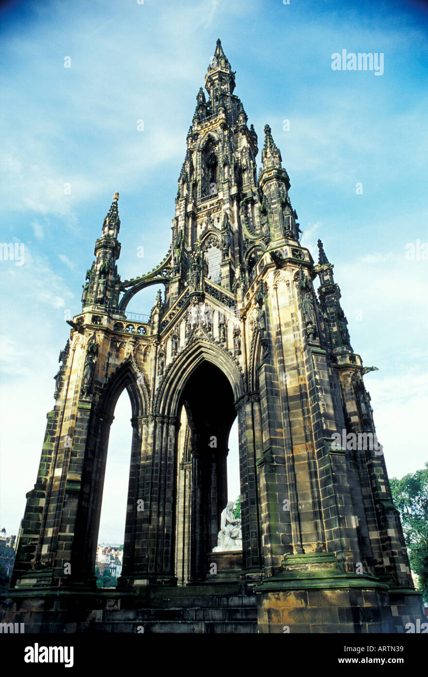 Sir Walter Scott Memorial Edinburgh Scotland Stock Photo