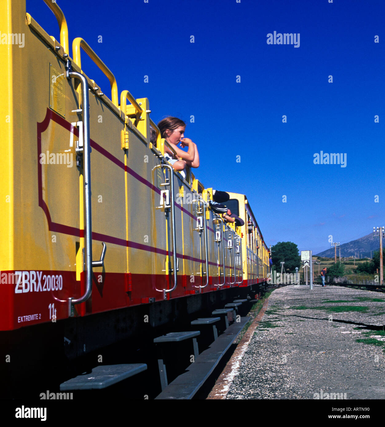 Train Jaune At Odeillo Font Romeu In Pyreneans Mountains