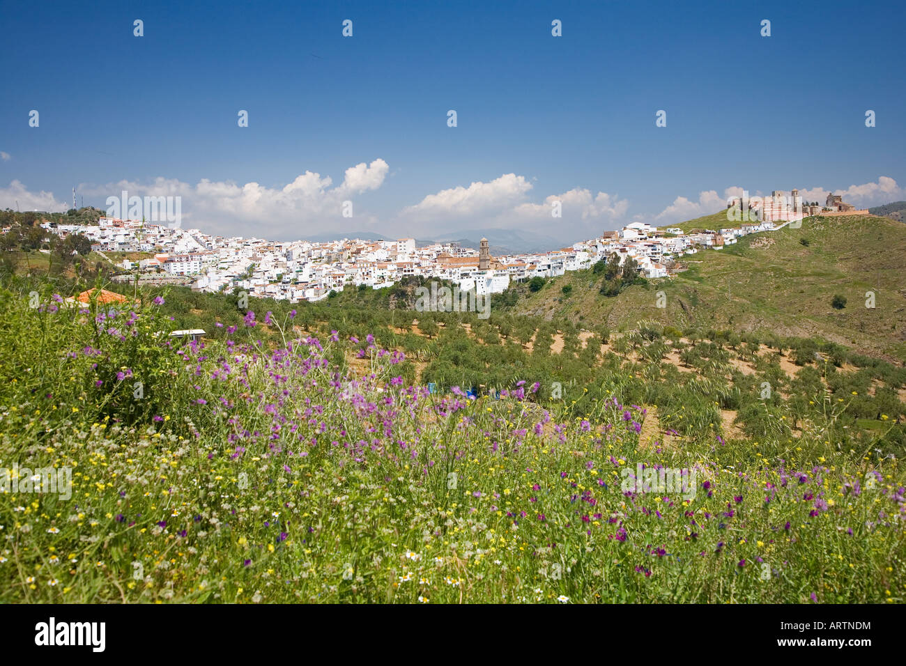 Alora village View, Malaga, Costa del Sol, Andalusian, Spain Stock