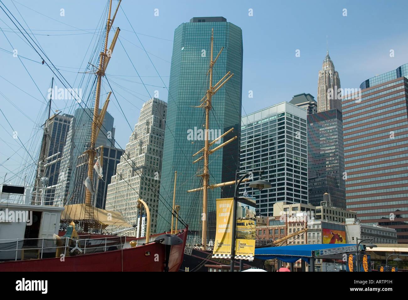 Looking at the Skyline Manhattan Island New York City Stock Photo