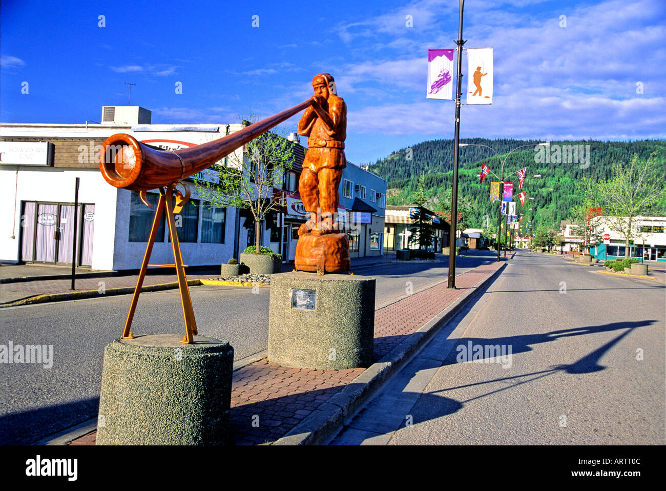 Alpenhorn man statue Stock Photo
