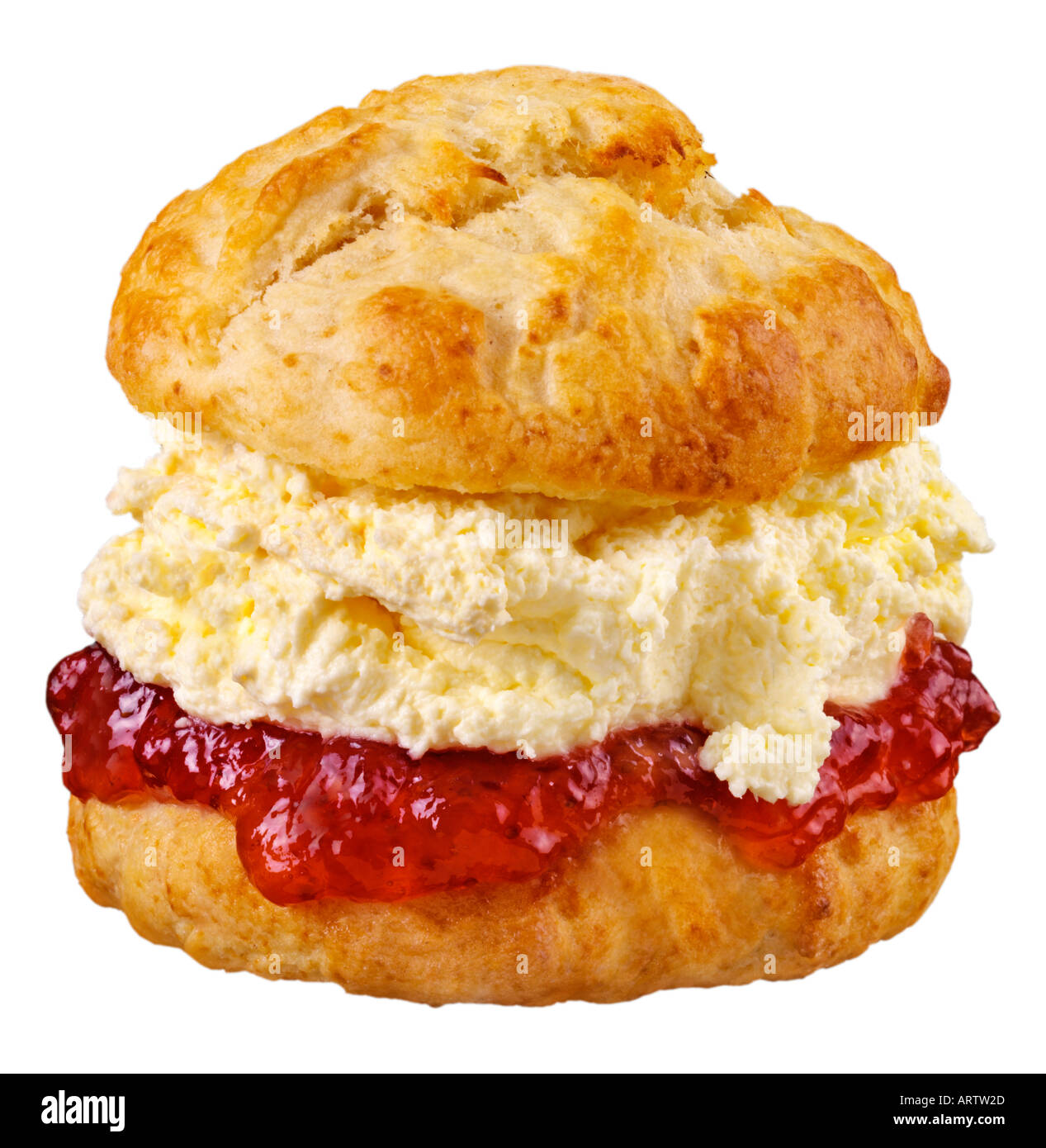 FRESH CREAM AND JAM SCONE Stock Photo Alamy