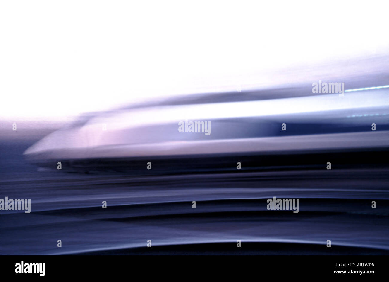 France, High Speed, T.G.V Bullet Train in blurred motion,  Industry Technology Stock Photo