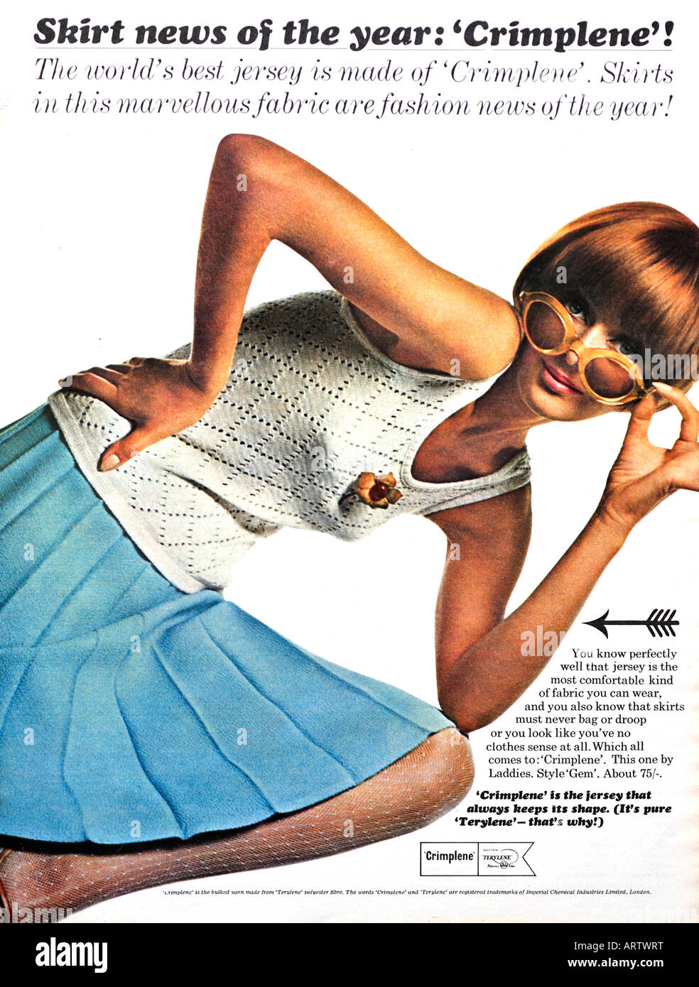 1960s Crimplene by ICI advertisement FOR EDITORIAL USE ONLY Stock Photo