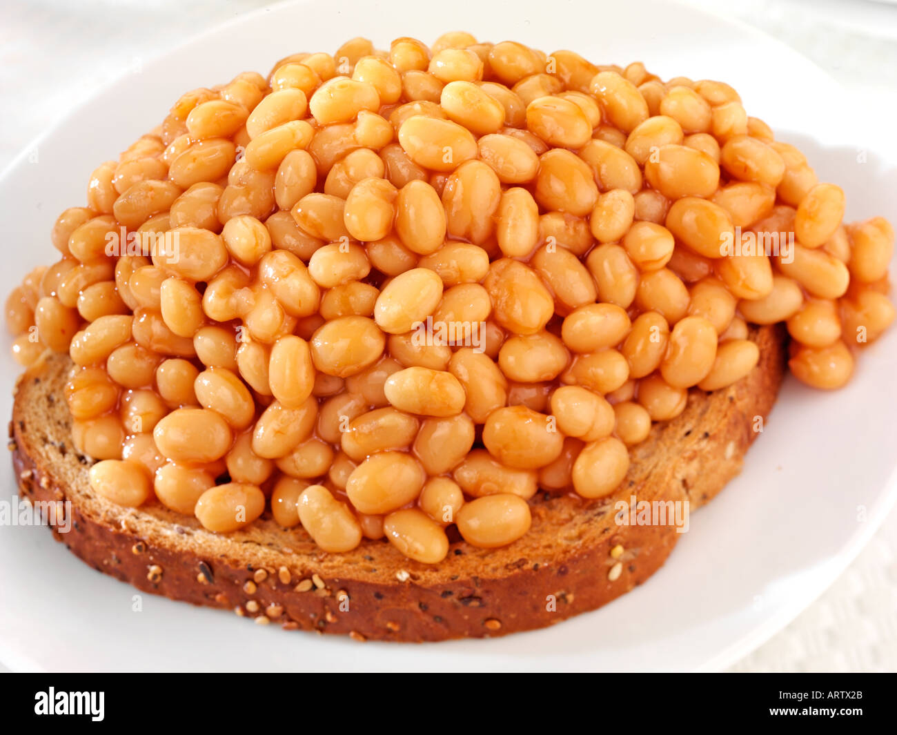 BAKED BEANS ON TOAST Stock Photo Alamy