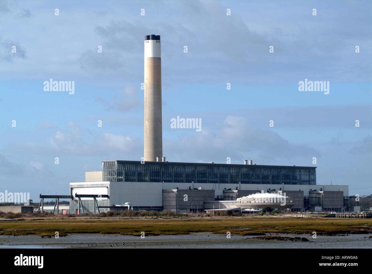 Fawley Power Station on Southampton Water Generating Station Hampshire England Stock Photo