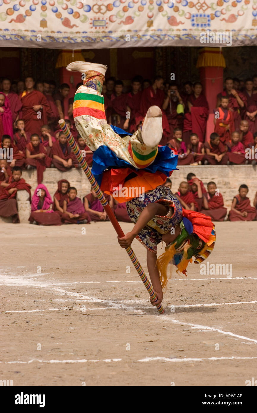 Cham ritual masked Tibetan dance performed by monks during a festival ...