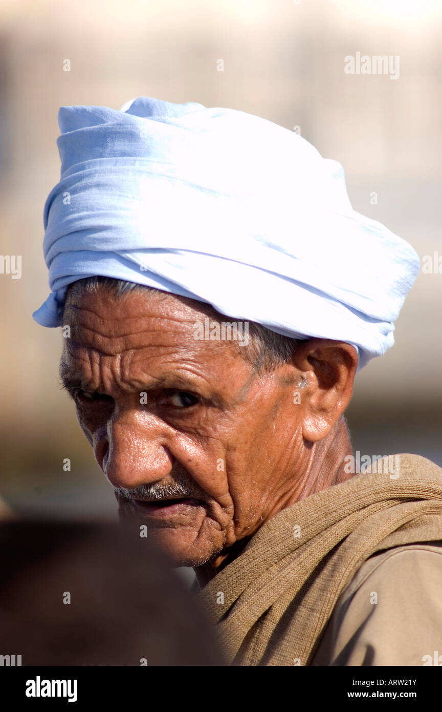 Egyptian man with turban or head scarf in Alexandria Egypt Stock Photo
