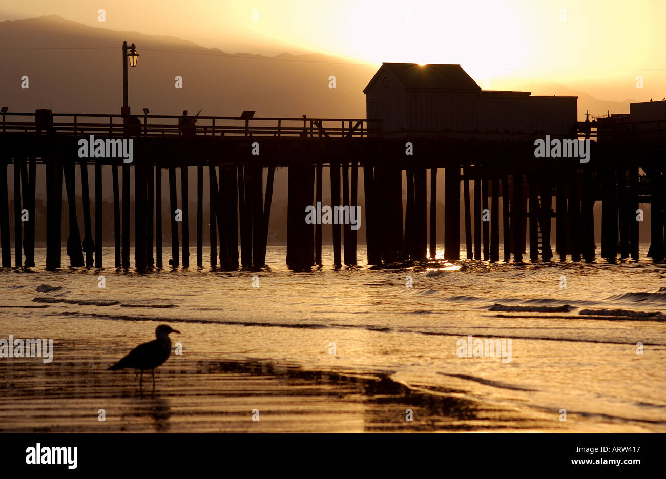 Stearns wharf silhouette hi-res stock photography and images - Alamy