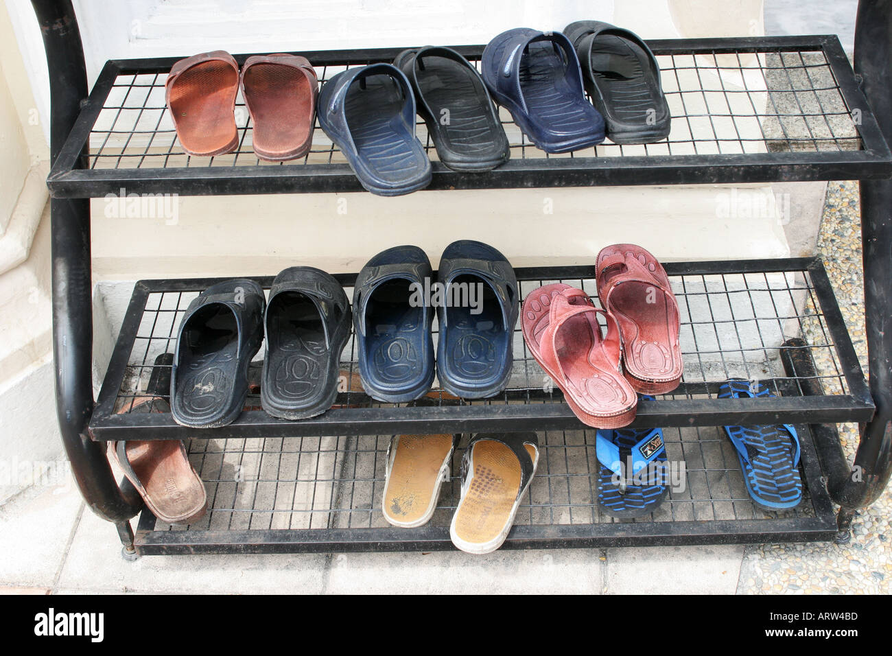 Shoes outside Mosque Penang Malaysia Stock Photo Alamy