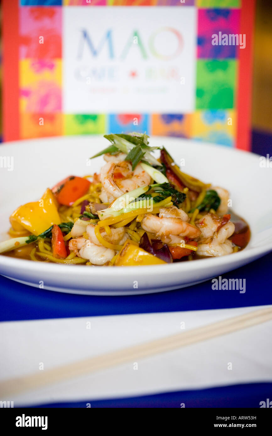 Tiger Prawn Hokkien Cafe Mao Brunswick Street Glasgow Scotland Stock Photo