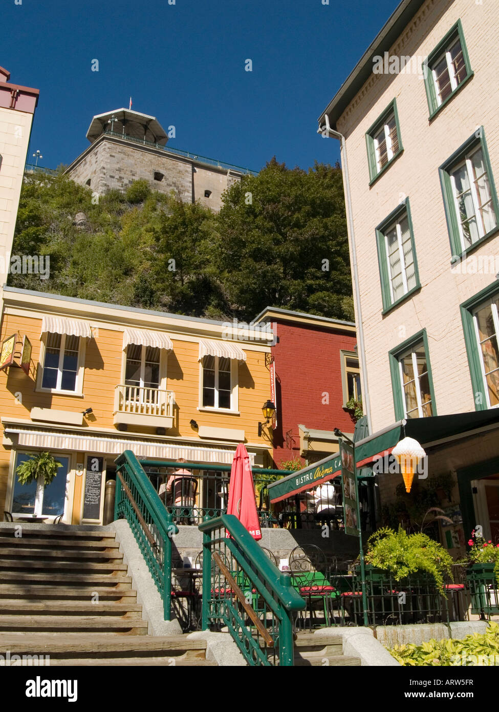 Steps leading up to Rue du Petit Champlain in the Historic Lower Town