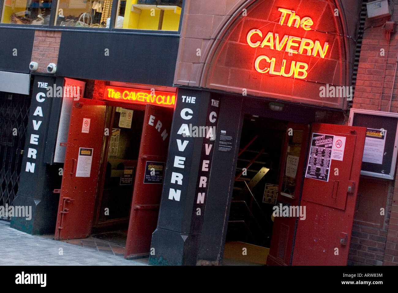 THE FAMOUS CAVERN CLUB WHERE THE BEATLES FIRST PLAYED IN LIVERPOOL Liverpool home of The Beatles England Stock Photo