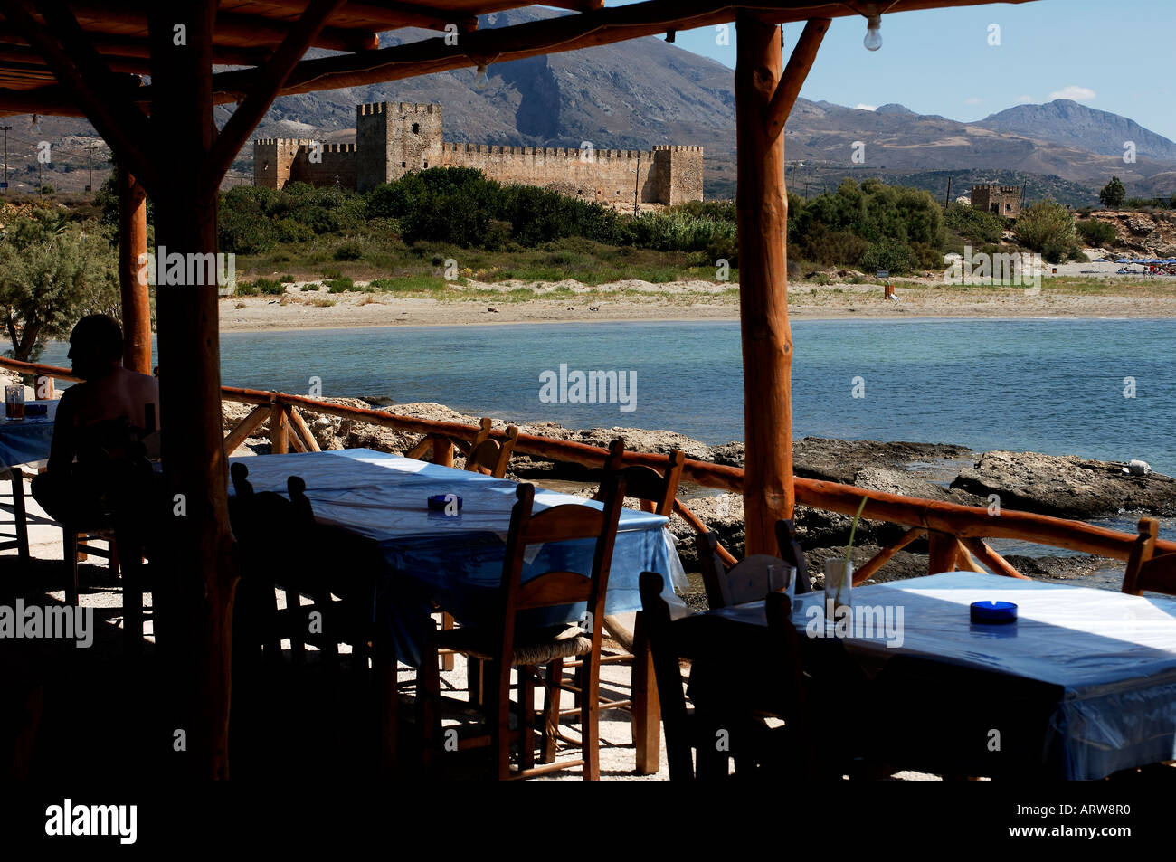 Crete the castle of Frangokastello Stock Photo