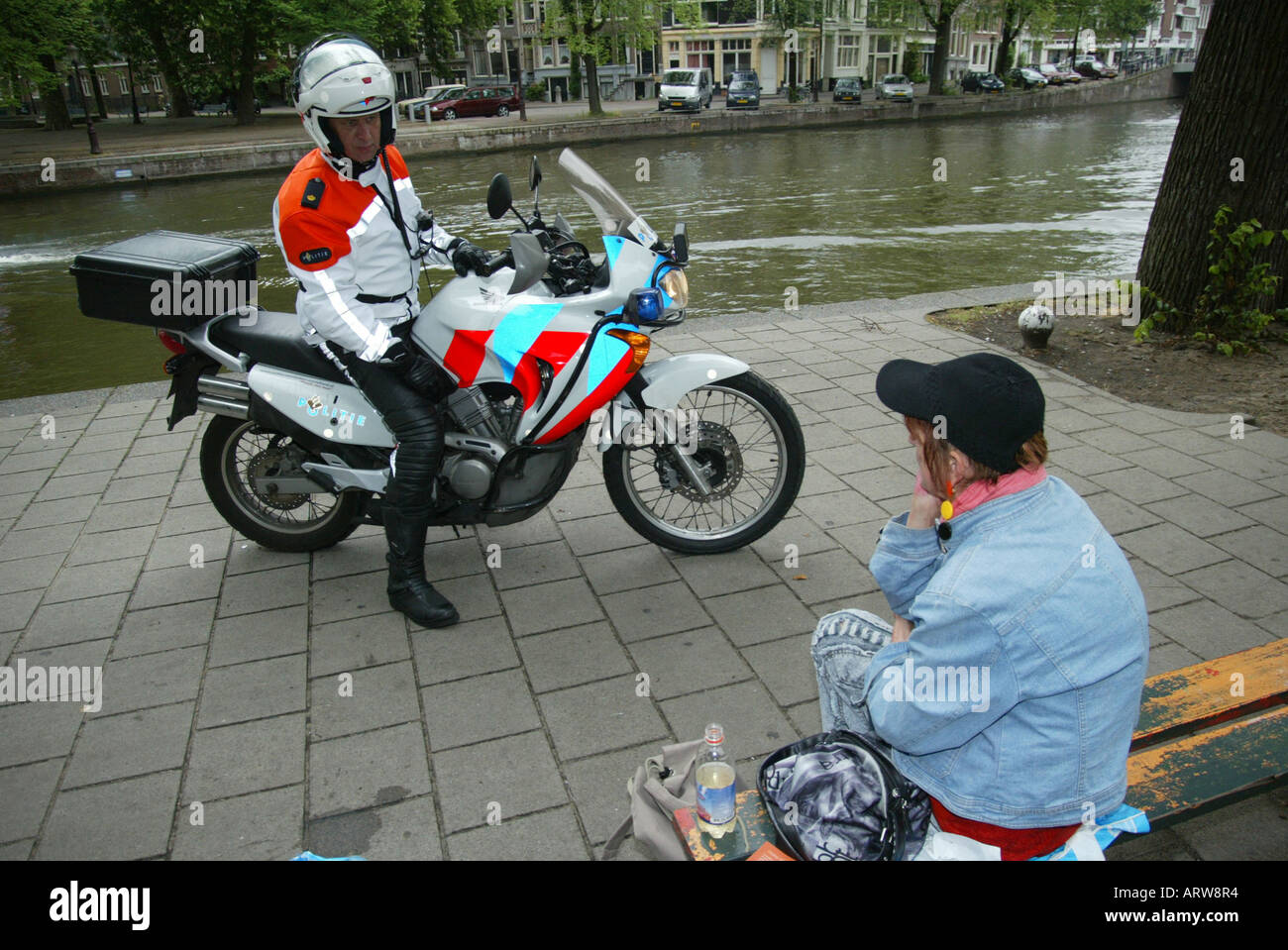 Policemen on motorcycles Stock Photo