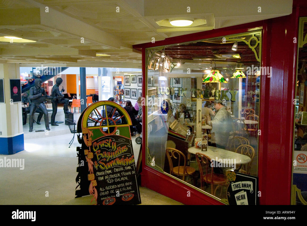 LUCY IN THE SKY WITH DIAMONDS CAFE IN LIVERPOOL ENGLAND Liverpool home of The Beatles Stock Photo