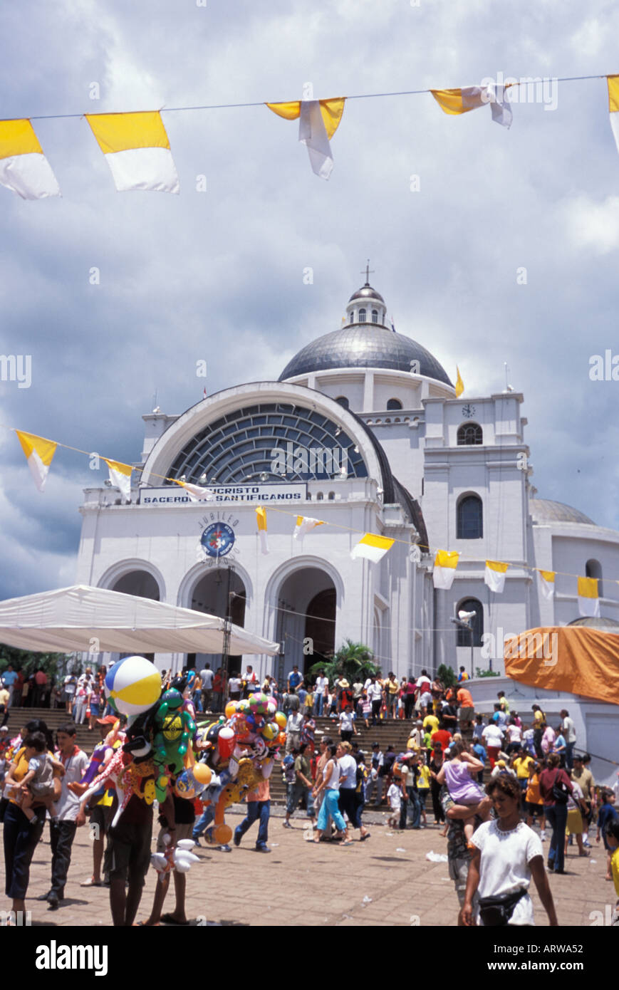 Basilica de Nuestra Señora de los Milagros caacupé paraguay during The Dia de la Concepcion Immaculate Conception Stock Photo